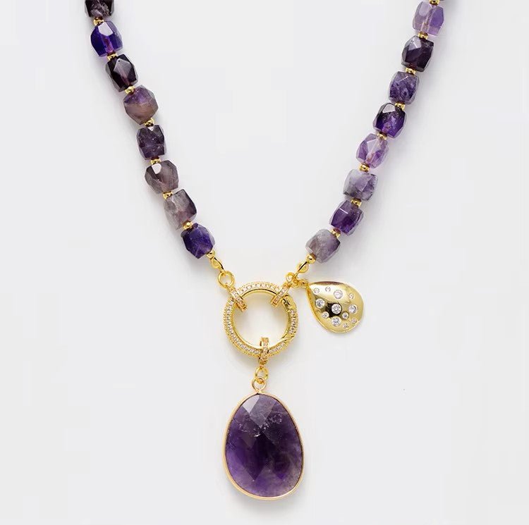 Amethyst Crystal Pendant Necklaces - Bela Fils BoutiqueNecklacesBela Fils Boutique